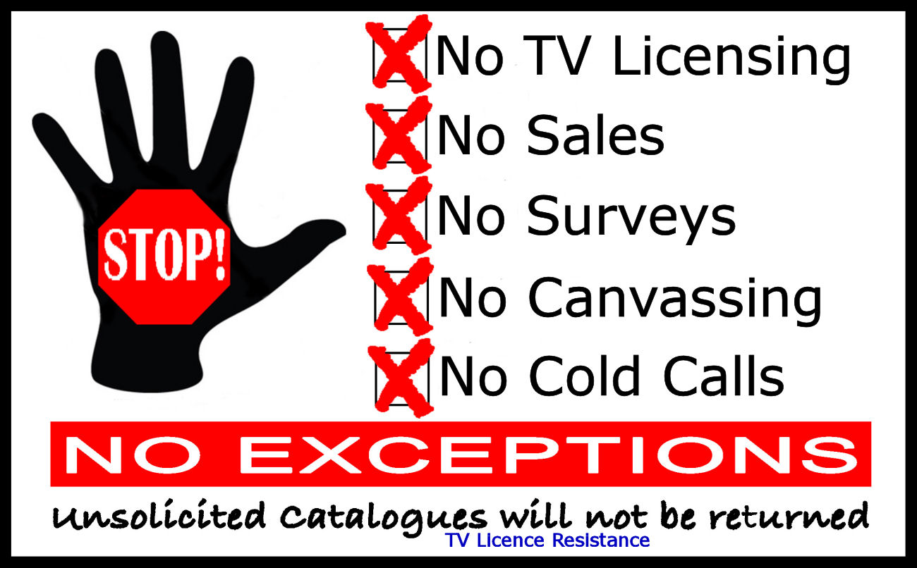 No Cold Callers/BBC TV Licensing
