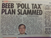 BEEB 'POLL TAX' PLAN SLAMMED